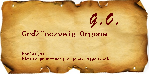 Grünczveig Orgona névjegykártya
